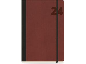 Ημερολόγιο ημερήσιο The Writing Fields Adventure 3070 14x21cm 2024 με λάστιχο flexbook ανάγλυφο εξώφυλλο red